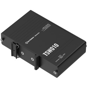 Teltonika TSW010 5-Port Unmanaged Fast Ethernet Switch with aluminum housing, DIN rail and wall mount